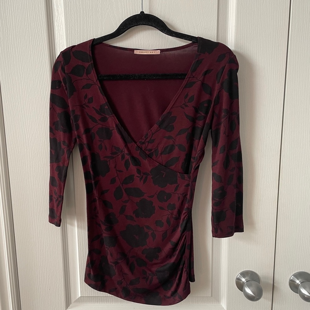 Burgundy flower top